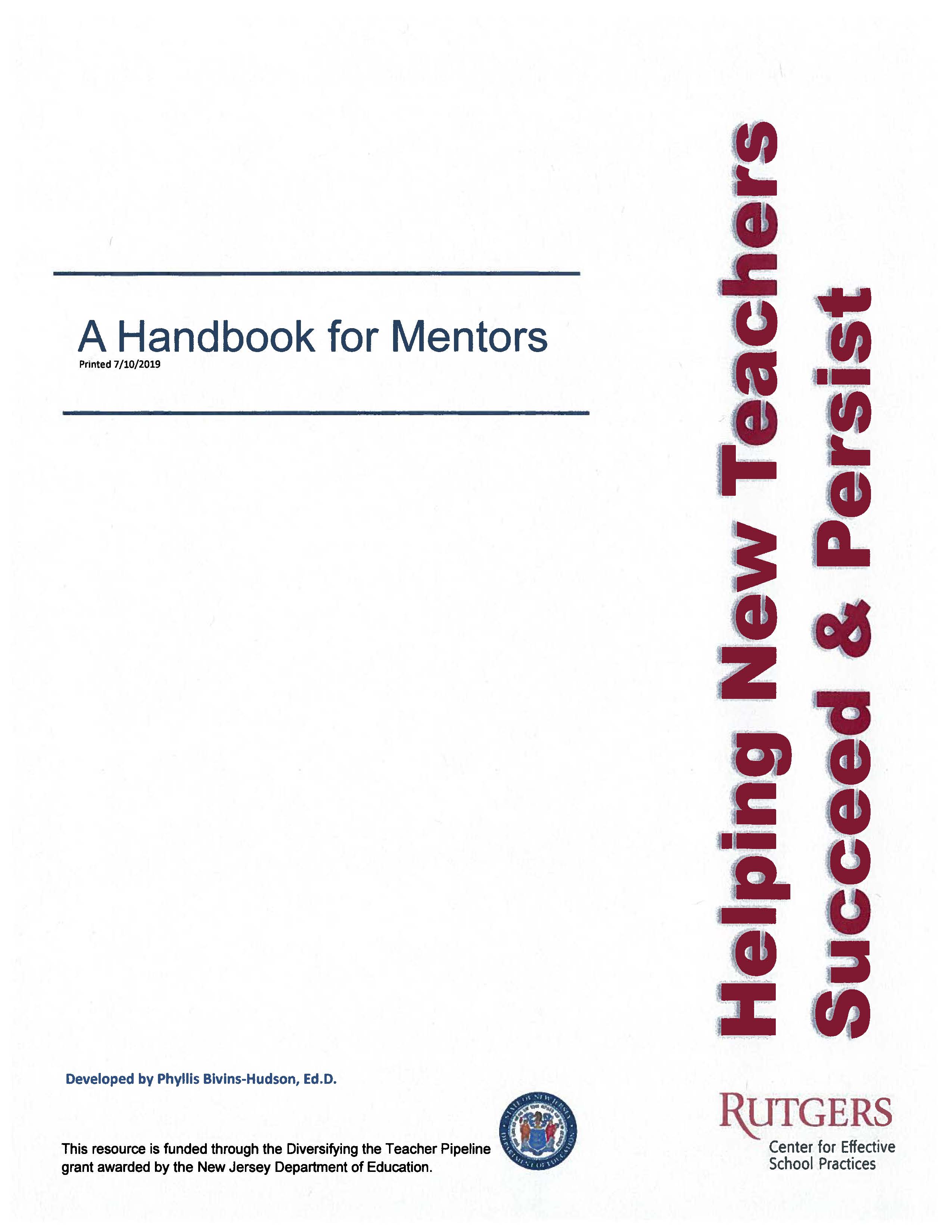 Mentoring Handbook Cover