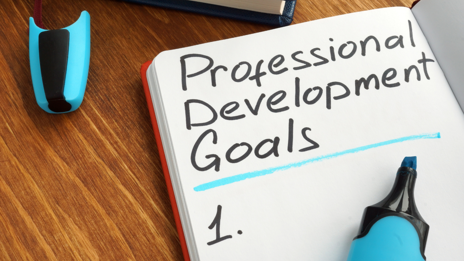 Image of a list that says "professional development goals"