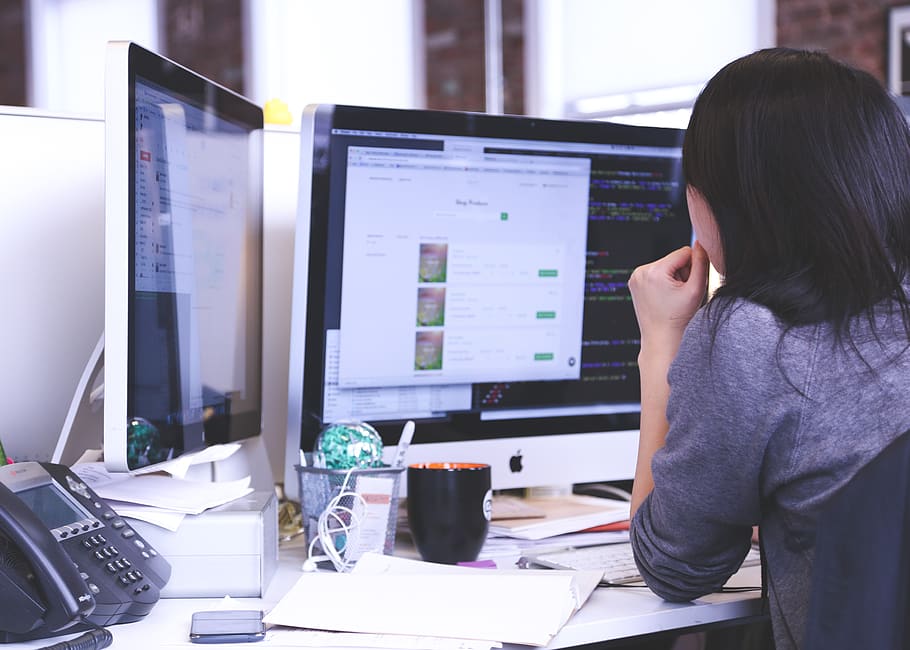 Woman at a computer