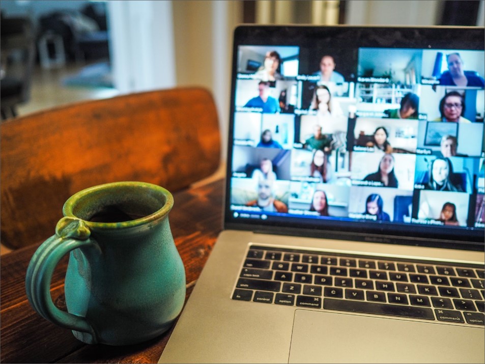 Image of computer screen and coffee mug