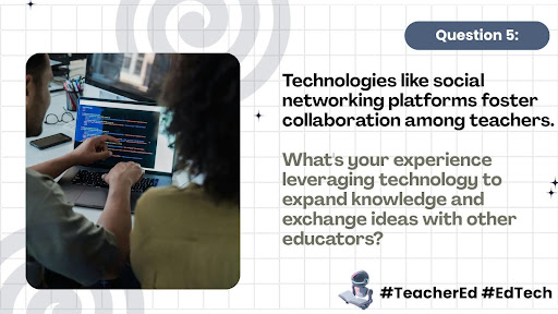 One of the chat questions, presented on a graphic with a computer