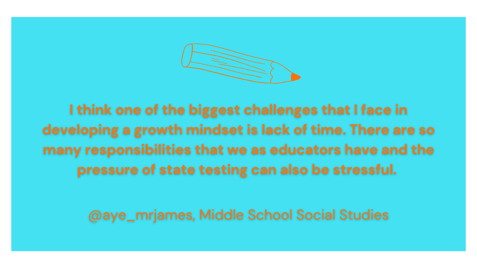 Pencil graphic with a quote from the Growth Mindset Twitter chat