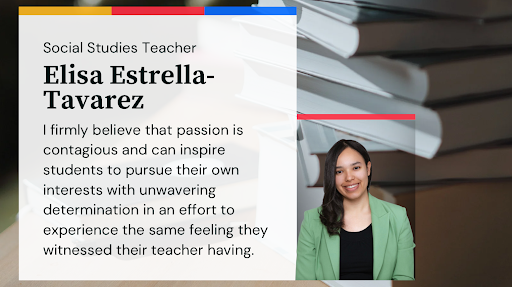 Alternate Route teacher Elisa Estrella-Tavarez's headshot next to her quote