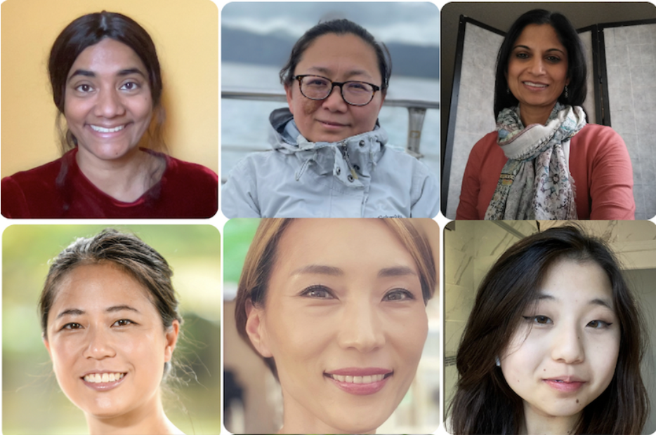 Six headshots of the AAPI women that are part of Make Us Visible NJ