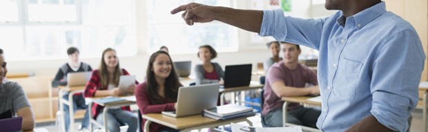 Teacher in front of classroom