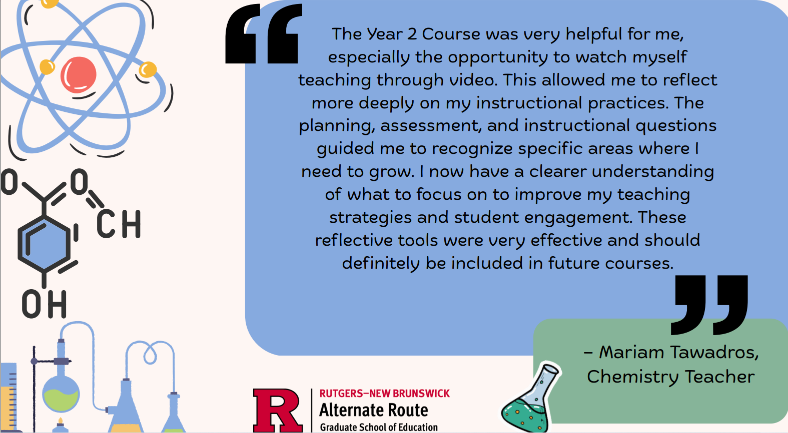 Science graphics surrounding Miriam's quote