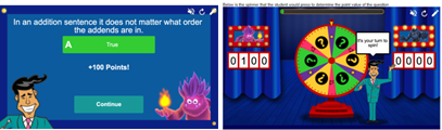 Example of interactive math game