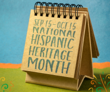 Notebook marking Hispanic Heritage Month's dates