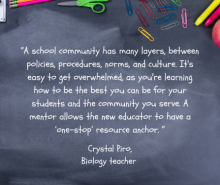 Quote from teacher featured in the blog