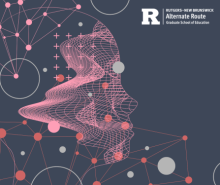 Graphic design of a human profile made to look like an AI bot