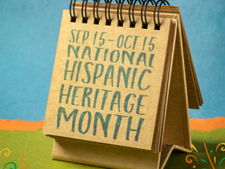 Notebook marking Hispanic Heritage Month's dates