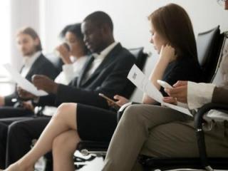 Group of diverse teaching professionals waiting for a job interview