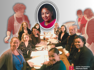 Collage of GSE's Sunshine Committee gathering and volunteering