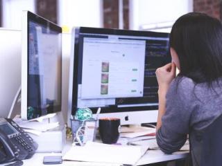 Woman at a computer